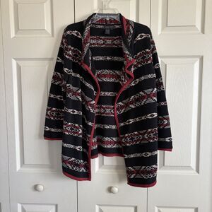 Nomadic Traders Women open front cardigan sweater Large Geometric SouthWestern